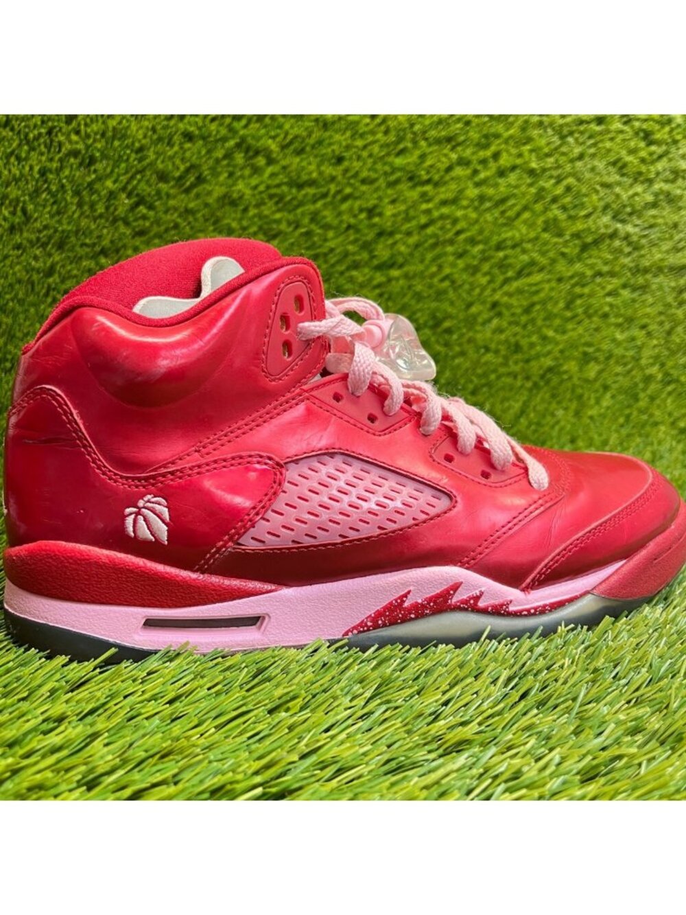 Nike Air Jordan 5 Retro GG Girls Size 7Y Red Pink Valentines Days Shoes Sneakers